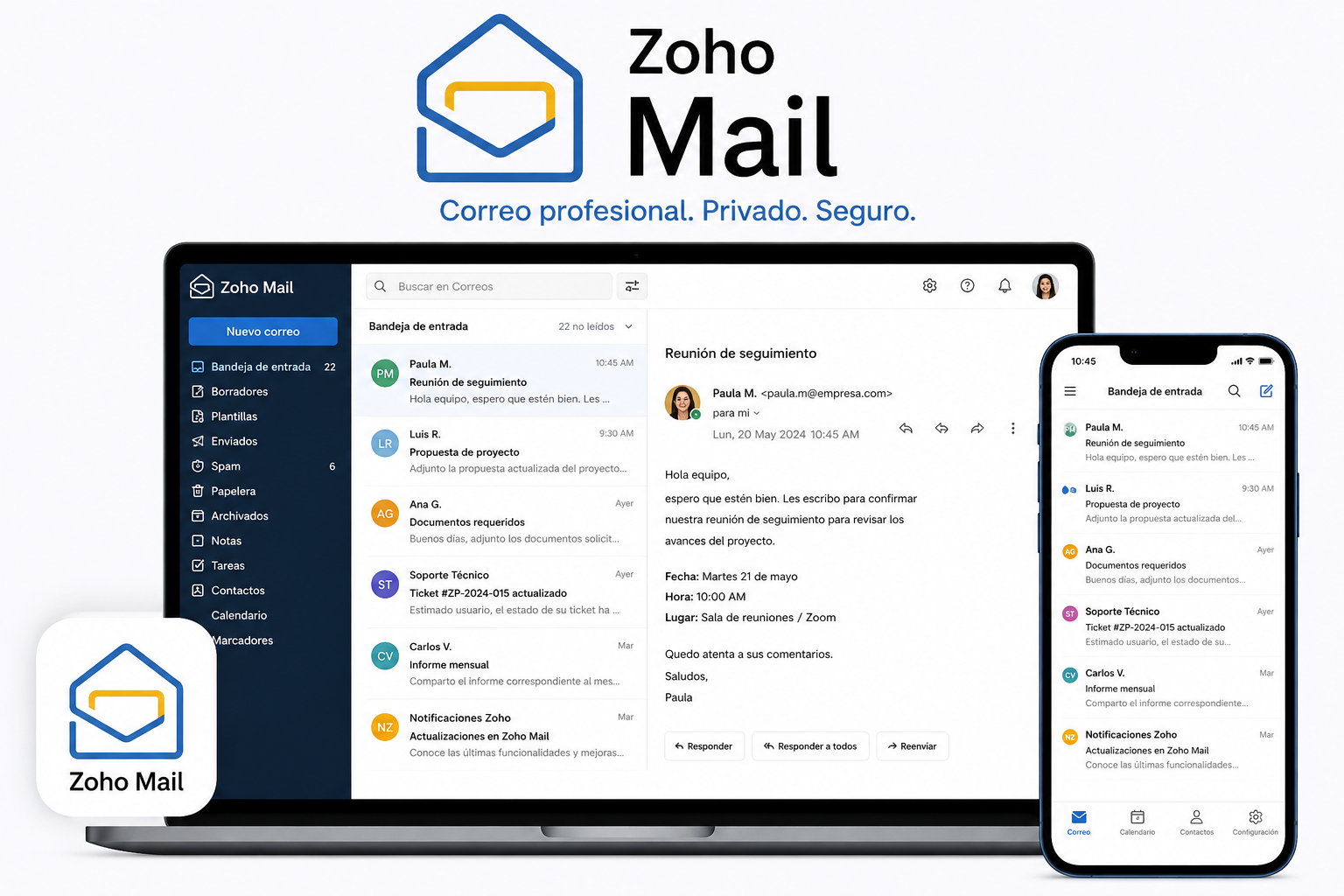 Cómo iniciar sesión en Zoho Mail desde tu computador y teléfono móvil